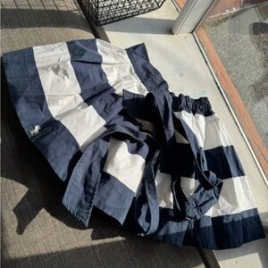 Abercrombie & Fitch Navy White Striped Mini Skirt Bow Waist Size Small Cotton‎